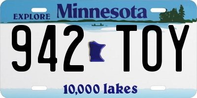 MN license plate 942TOY