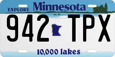 MN license plate 942TPX