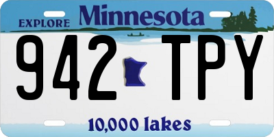 MN license plate 942TPY