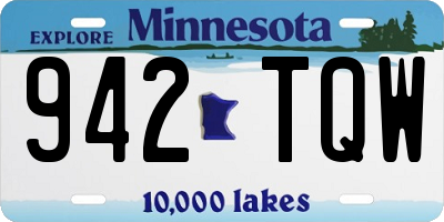 MN license plate 942TQW