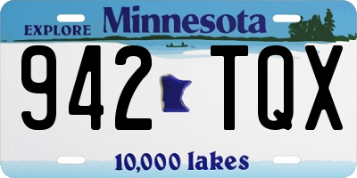 MN license plate 942TQX