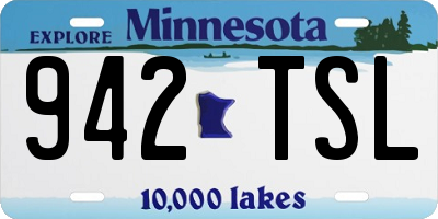 MN license plate 942TSL