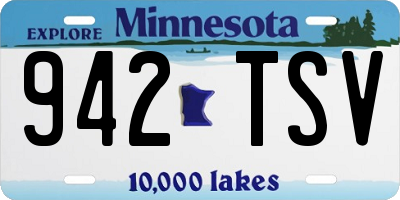 MN license plate 942TSV