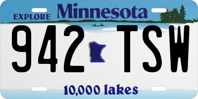 MN license plate 942TSW