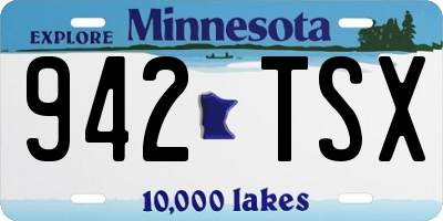 MN license plate 942TSX