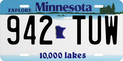 MN license plate 942TUW