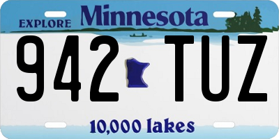 MN license plate 942TUZ