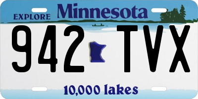 MN license plate 942TVX