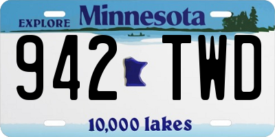 MN license plate 942TWD
