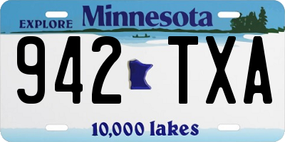 MN license plate 942TXA
