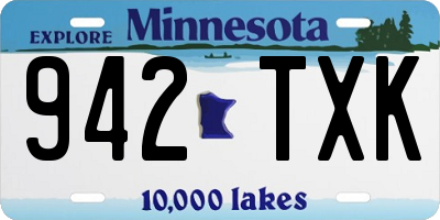 MN license plate 942TXK