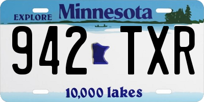 MN license plate 942TXR