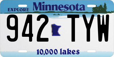 MN license plate 942TYW