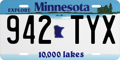 MN license plate 942TYX