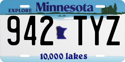 MN license plate 942TYZ