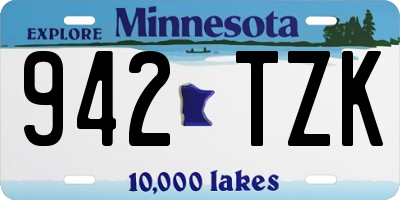 MN license plate 942TZK