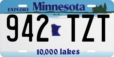 MN license plate 942TZT