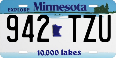 MN license plate 942TZU
