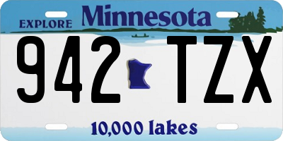 MN license plate 942TZX