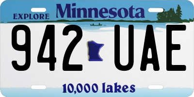 MN license plate 942UAE