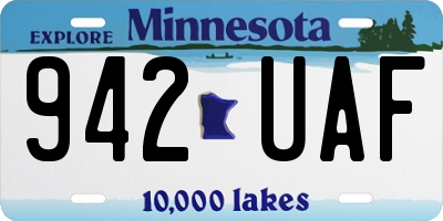 MN license plate 942UAF