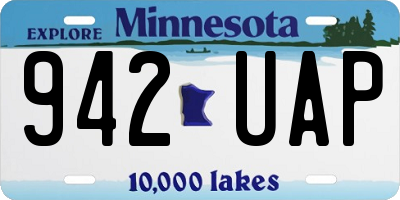 MN license plate 942UAP