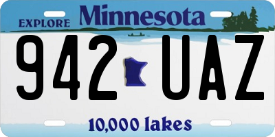 MN license plate 942UAZ
