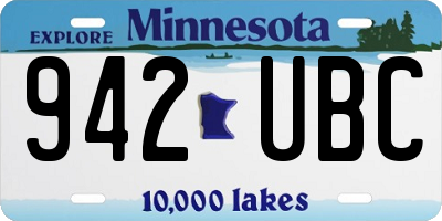 MN license plate 942UBC