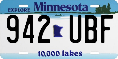 MN license plate 942UBF