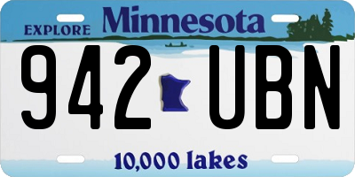 MN license plate 942UBN
