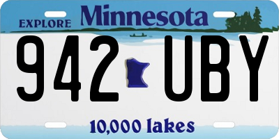 MN license plate 942UBY