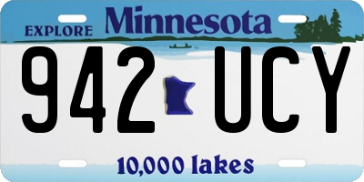 MN license plate 942UCY