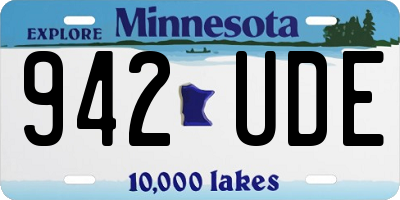 MN license plate 942UDE
