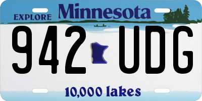 MN license plate 942UDG