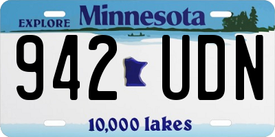 MN license plate 942UDN