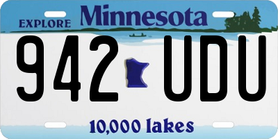 MN license plate 942UDU