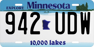 MN license plate 942UDW