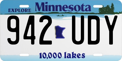 MN license plate 942UDY