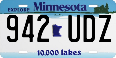 MN license plate 942UDZ