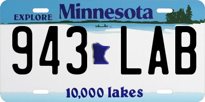 MN license plate 943LAB