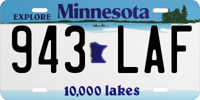 MN license plate 943LAF