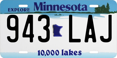 MN license plate 943LAJ