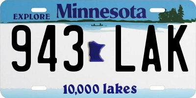 MN license plate 943LAK