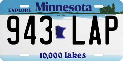 MN license plate 943LAP