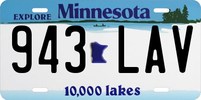 MN license plate 943LAV