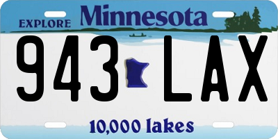 MN license plate 943LAX