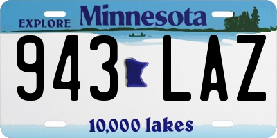 MN license plate 943LAZ