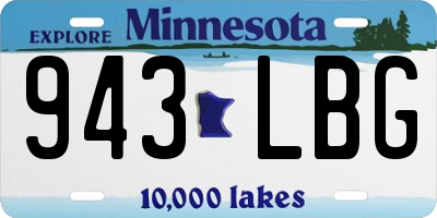 MN license plate 943LBG