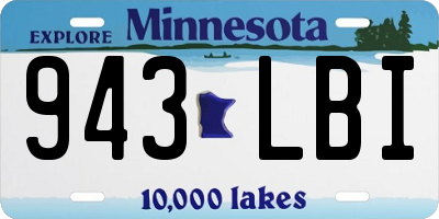 MN license plate 943LBI
