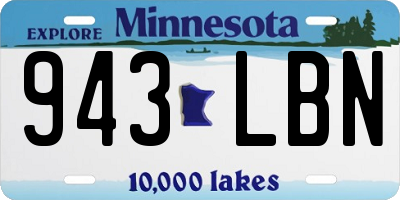 MN license plate 943LBN